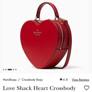 Kate Spade Love Shack Heart Crossbody purse, Red, Brand New